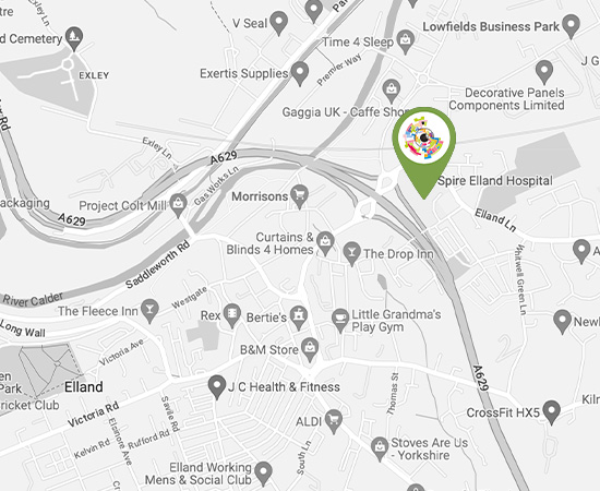 Map of Spire Elland Hospital